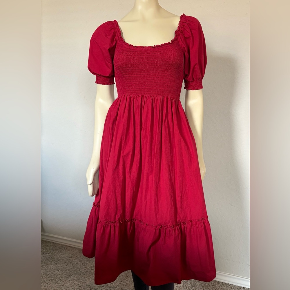 Hill House Women’s Midi Dress in Bright Raspberry Red